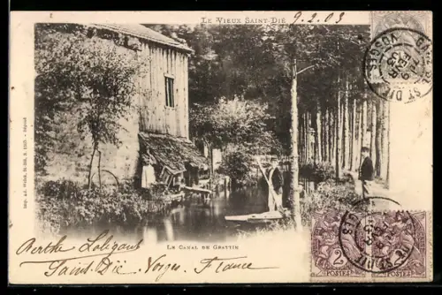 AK Le Vieux Saint-Dié, Le Canal de Graffin