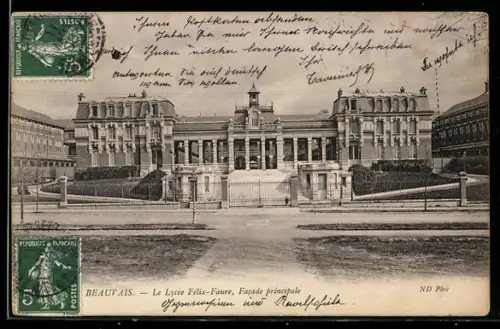 AK Beauvais, Le Lycée Félix-Faure, Facade principale
