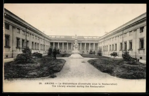 AK Amiens, La Bibliothèque, Construite sous la Restaurant