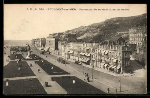 AK Boulogne-sur-Mer, Panorama du Boulevard Sainte-Beuve