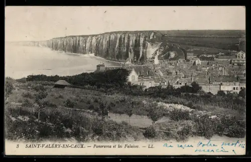 AK Saint-Valéry-en-Caux, Panorama et les Falaises