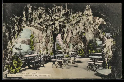 AK Frankfurt a. M., Cafe Grotte von Capri, Kaiserstrasse 56, Innenansicht