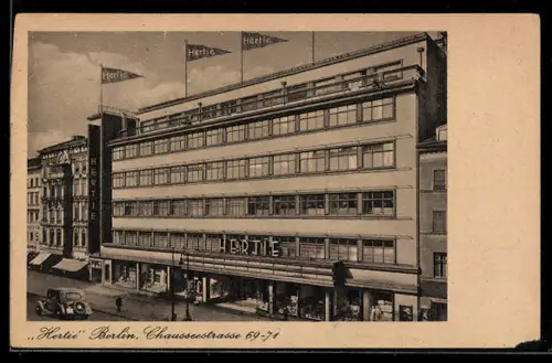 AK Berlin, Hertie Waren- und Kaufhaus G. m. b. H., Chauseestrasse 69-71