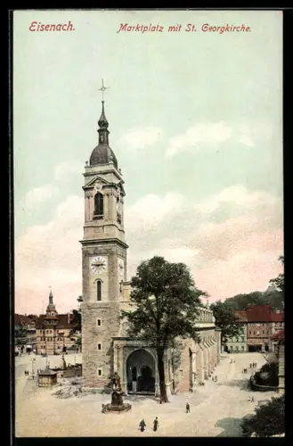 AK Eisenach, Marktplatz, St. Georgenkirche