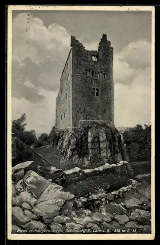 AK Schönberg b. Lahr, Ruine Hohengeroldseck