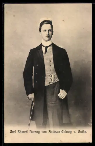 AK Portrait Herzog Carl Eduard von Sachsen-Coburg-Gotha als Student
