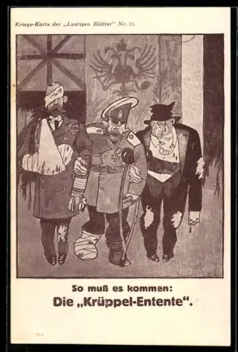Künstler-AK Walter Trier: So muss es kommen: Die Krüppel-Entente