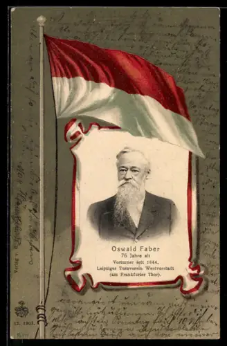 AK Leipzig, Oswald Faber, Vorturner seit 1844, Leipziger Turnverein Westvorstadt