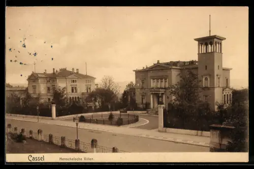 AK Kassel, Frankfurter Strasse mit Henschelsche Villen