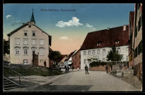 AK Blaufelden, Hauptstrasse mit Gasthaus zum Hirsch