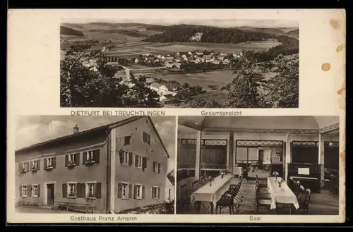 AK Treuchtlingen, Gesamtansicht, Gasthaus Franz Amonn und Saal