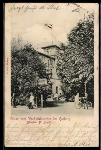 AK Harburg, Gasthof Waldschlösschen in der Aussenansicht, Bes. H. Busch