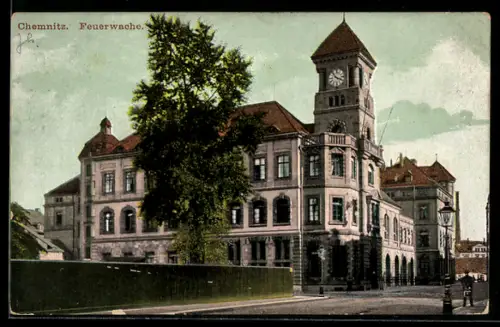AK Chemnitz, Strassenpartie an der Feuerwache
