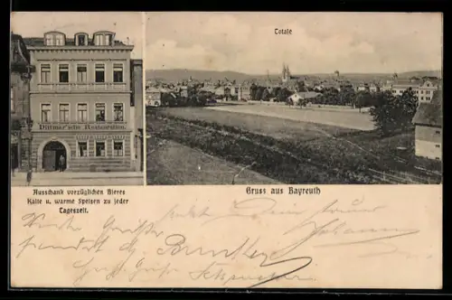 AK Bayreuth, Gasthaus Dittmarsche Restauration, Totalansicht