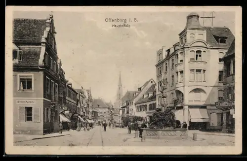 AK Offenburg i. B., Partie der Hauptstrasse