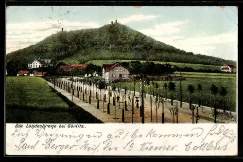 AK Görlitz, Blick auf die Landeskrone