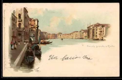 AK Venedig, canale grande a Rialto