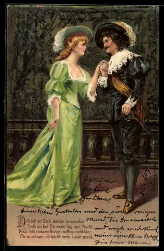 Lithographie Behüt Dich Gott!, Trompeter von Säckingen, Dass ich an Dich denke immerdar