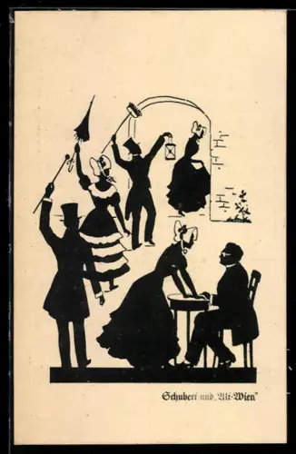 AK Komponist Franz Schubert zu Besuch in Alt-Wien