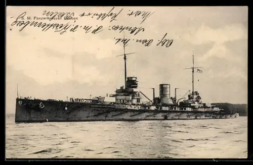 AK Panzerkreuzer S.M.S. Goeben vor Anker, Kriegsschiff