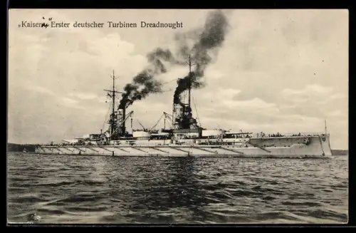 AK Linienschiff S.M.S. Kaiser unter Dampf, Kriegsschiff