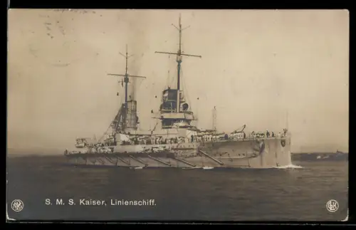 AK Linienschiff S.M.S. Kaiser in Fahrt, Kriegsschiff