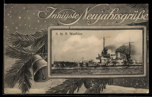 AK Linienschiff S.M.S. Westfalen in Fahrt, Kriegsschiff