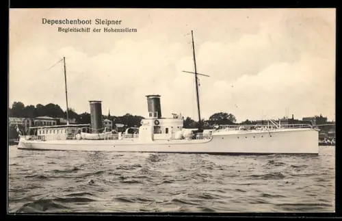 AK Depeschenboot Sleipner, Begleitschiff der Yacht Hohenzollern, Kriegsschiff