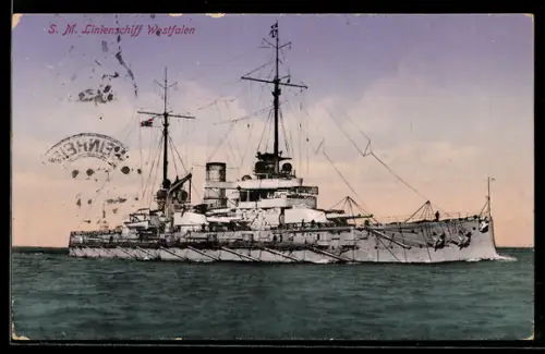 AK Linienschiff S.M.S. Westfalen in Fahrt, Kriegsschiff