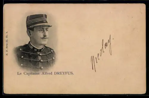 AK Portrait von Alfred Dreyfus in Uniform, Dreyfus-Affäre