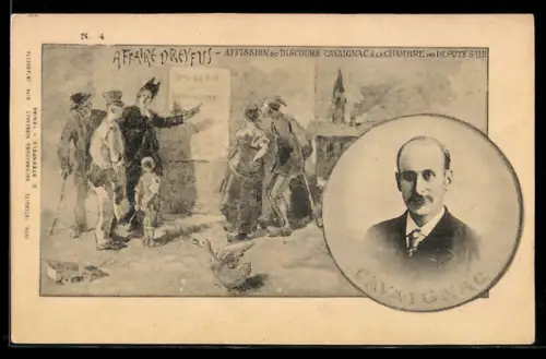 AK Affission du discours Cavaignac a la chambre des deputes!!!, Cavaignac, Dreyfus Affaire