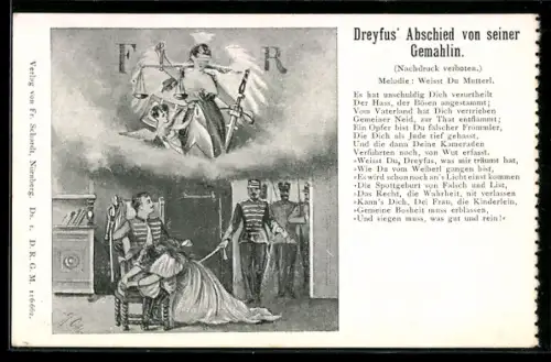 AK Alfred Dreyfus nimmt Abschied von seiner Gemahlin, Dreyfus-Affäre