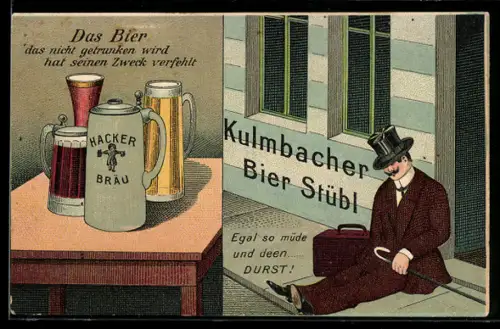 AK Betrunkener und elegant gekleideter Mann sitzt neben einem Hauseingang