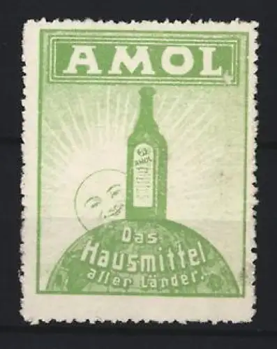 Reklamemarke Amol, Flasche und Sonne