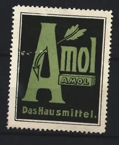 Reklamemarke Amol, Das Hausmittel, Grosses A mit Pfeil