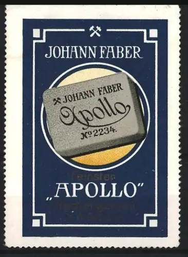 Reklamemarke Johann Faber, Apollo Radiergummi 2234