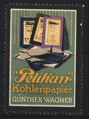 Reklamemarke Günther Wagner, Pelikan Kohlenpapier