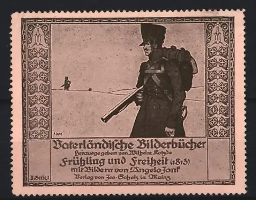 Reklamemarke Mainz, Vaterländische Bilderbücher, Frühling und Freiheit 1813