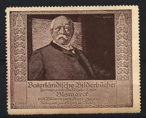 Reklamemarke Mainz, Vaterländische Bilderbücher, Porträt von Bismarck