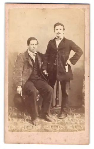 Fotografie unbekannter Fotograf und Ort, Zwei Herrenporträt