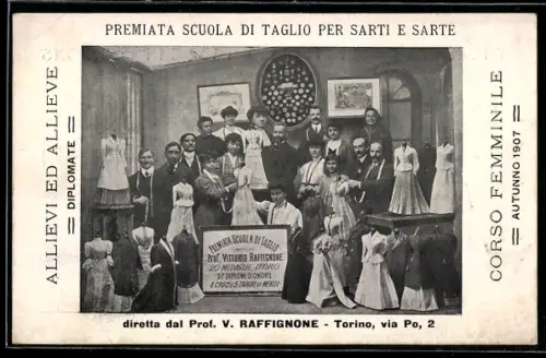 AK Torino, Premiata Scuola di Taglio per Sarti e Sarte, allievi ed allieve diplomate