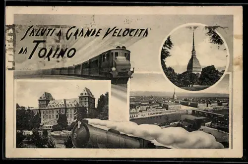 AK Torino, Treno e veduta della città