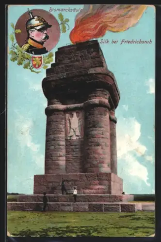 AK Silk, Bismarcksäule, Portrait Bismarck