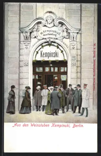 AK Berlin, Weinstuben Kenpinski, Leute passieren den Eingang