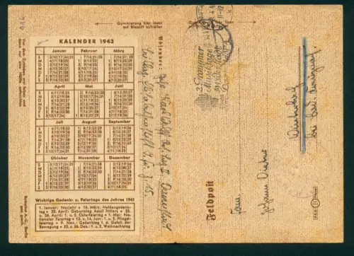 Klapp-Kalender 1943, Gedenk- und Feiertage, Heldengedenktag, Geburtstag 