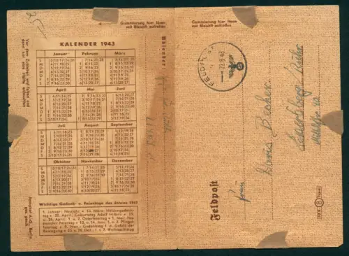 Kalender 1943, Gedenk- und Feiertage, Geburtstag von 