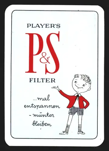 Kalender 1958, Reklame für Player`s P&S Filterzigaretten und Lineal