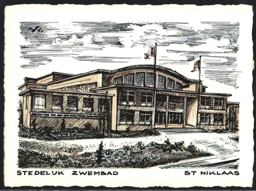 Kalender 1958, St. Niklaas, Stedeluk Zwembad