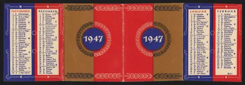 Kalender 1947, Heiligenkalender