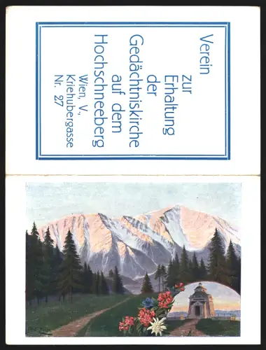 Kalender 1930, Wien, Verein zur Erhaltung der Gedächtniskirche auf dem Hochschneeberg, Kriehubergasse 27